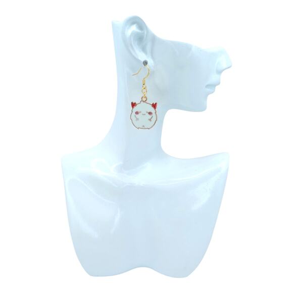 White Monster Earrings 🩸 Gothic Kawaii Dangles - Picture 4 of 4